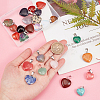 25Pcs Heart Natural & Synthetic Gemstone Pendants PH-G-G755-01-3
