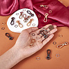 15Pcs 6 Colors Alloy Swivel Snap Hook Clasps FIND-TA0003-78-6