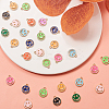 100Pcs 10 Colors Alloy Enamel Pendants ENAM-CJ0001-75-5