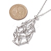 Crystal Stone Cage Pendant Necklaces NJEW-JN04758-04-3