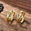 Rack Plating Brass Criss Cross Hoop Earrings for Women X-EJEW-B014-15G-2