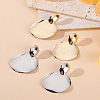 2 Pairs 2 Colors Alloy Flat Round Stud Earrings EJEW-LP0001-80-1