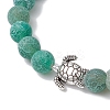 Dyed Natural Weathered Agate Round Beads Stretch Bracelets BJEW-JB11080-3