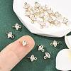 SHEGRACE Brass Pave Cubic Zirconia Horse Eye Connector Charms XGRQ2O424-436A-G-5
