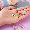 Brass Micro Pave Clear Cubic Zirconia Screw Carabiner Lock Charms ZIRC-TA0001-13G-8