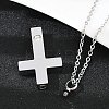 304 Stainless Steel Pave Clear Cubic Zirconia Cross Pendant Pet Urn Ashes Necklaces LS-NJEW-S455-07P-5