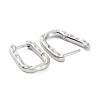 Textured Rectangle Brass Hoop Earrings LS-EJEW-B007-02P-2