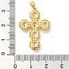 Brass Pave Clear Cubic Zirconia Pendants KK-M101-05G-02-3