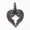 Antique Silver Plated 304 Stainless Steel Rhinestone Pendants LS-STAS-M202-12B-1