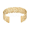 Ion Plating(IP) 304 Stainless Steel Hollow Open Cuff Bangles BJEW-S151-01G-06-3