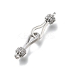 Brass Micro Pave Clear Cubic Zirconia Hook and S-Hook Clasps KK-D312-10P-2