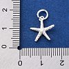 925 Sterling Silver Starfish Charms STER-S010-02A-S-3