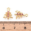 Brass Micro Pave Cubic Zirconia Charms KK-N263-145C-G-3