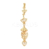 Tassel Brass Micro Pave Clear Cubic Zirconia Big Pendants KK-L271-01G-08-1