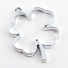 Rack Plating Alloy Irish Clover Open Back Bezel Pendants PALLOY-S047-06D-FF-2