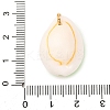 Printed Natural Cowrie Shell Pendants STAS-Z168-03G-03-3
