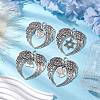 6Pcs 6 Styles Wing Tibetan Style Alloy Big Pendants HJEW-JM02311-2
