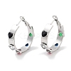 304 Stainless Steel Glass Hoop Earrings for Women EJEW-L283-092P-1