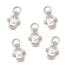 Brass Micro Pave Cubic Zirconia Charms KK-E068-VB233-2