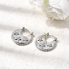 Star Brass Micro Pave Clear Cubic Zirconia Hoop Earrings EJEW-Z157-01P-2
