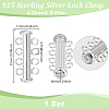1 Set Sterling Silver Slide Lock Clasps STER-GA0001-42B-S-2