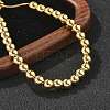Rack Plating Brass Round Beaded Slider Bracelet for Women BJEW-B066-01A-01-2