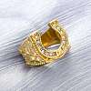 304 Stainless Steel and Rhinestone Finger Rings for Women RJEW-B121-08C-G-1