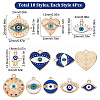 SUNNYCLUE 40Pcs 10 Style Alloy Enamel Pendants Light Gold ENAM-SC0002-95-2