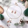 Christmas Alloy Enamel Gingerbread Man Pendant Necklace & Dangle Earrings Sets SJEW-JS01343-1