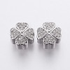 Brass Micro Pave Cubic Zirconia European Beads OPDL-P001-28-1