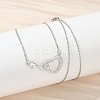 Brass Pave Clear Cubic Zirconia Infinity Heart Pendant Nceklaces for Women NJEW-V011-01P-3