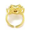 Rack Plating Brass Micro Pave Cubic Zirconia Spider Open Cuff Rings for Women RJEW-I104-22G-3