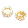 Brass & ABS Imitation Pearl Stud Earrings EJEW-K293-20G-2