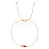 Simple Casual Brass & Natural Red Agate Beads Braided Bracelets LM1536-3-2