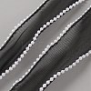 5 Yards Organza Ribbon with Plastic Pearl Beads OCOR-WH0091-58B-2