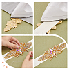 2Pcs 2 Style Flower Pattern Hotfix Rhinestone DIY-WR0003-50-3