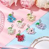 7Pcs Flower ABS Plastic Imitation Pearl & Acrylic Pendant Decorations HJEW-JM02882-1