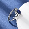 Natural Lapis Lazuli Finger Rings RJEW-A084-03P-08-2