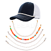5Pcs 5 Styles Round Plastic & Acrylic Beads Baseball Cap Chain AJEW-GO00046-1