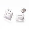 Tarnish Resistant 304 Stainless Steel Stud Earring Findings LS-STAS-O119-13P-2