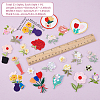 2Sets 2 Styles Flower Computerized Embroidery Cloth Iron on/Sew on Patches DIY-GA0007-58-2