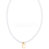 Imitation Pearl with Stainless Steel Pendants Necklaces NJEW-LP0001-51C-G-1