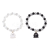 2Pcs Halloween Alloy Enamel Charm Bracelets BJEW-JB12106-2