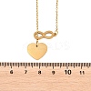 Adjustable 304 Stainless Steel Infinity Heart Pendant Lariat Necklaces NJEW-H093-04G-4