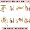 160Pcs 4 Styles Brass Bead Tips KK-BBC0017-42G-2