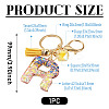 Alloy Resin Polygon Keychains KEYC-TADJ0002-03G-R-2