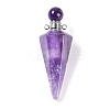 Natural Amethyst Faceted Cone Openable Perfume Bottle Big Pendants G-L524-18P-10-1