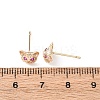 Cat Shape Brass Micro Pave Cubic Zirconia Stud Earrings EJEW-L278-11G-5