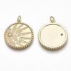 Brass Micro Pave Clear Cubic Zirconia Pendants KK-S356-008G-NF-2