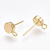 Brass Stud Earring Findings X1-KK-T038-293G-1